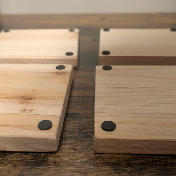 "Four Seasons Tree" Rustic Tree Art on 4.5" Square Wooden Coasters - Picture 8 of 8